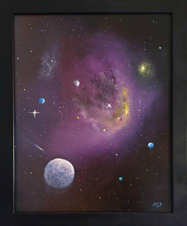 Original Abstract Outer Space Paintings by Fred Wilson