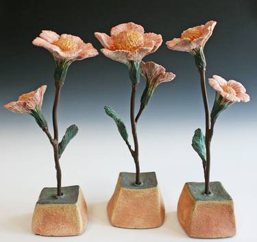 Original Figurative Floral Sculpture by SUZANNE M KANE