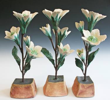 Original Abstract Floral Sculpture by SUZANNE M KANE