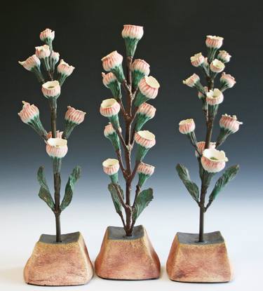 Original Abstract Floral Sculpture by SUZANNE M KANE