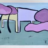 Small sketch Israeli vibe, acrylic on Canva, bright colours by Ksenia Baryniya Zhornikova