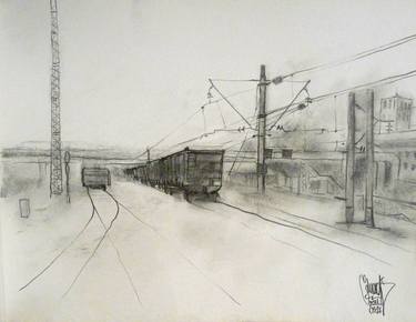 Original Impressionism Transportation Drawings by Eduards Normaals