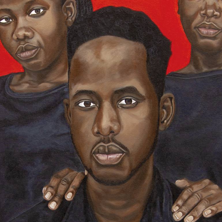 Original Figurative People Painting by Switzin Twikirize
