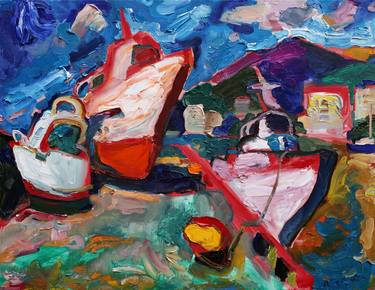 Print of Expressionism Boat Paintings by Anatoly Tartakovsky