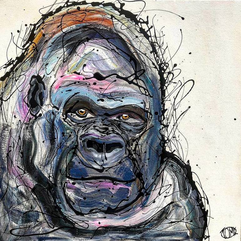 gorilla acrylic painting