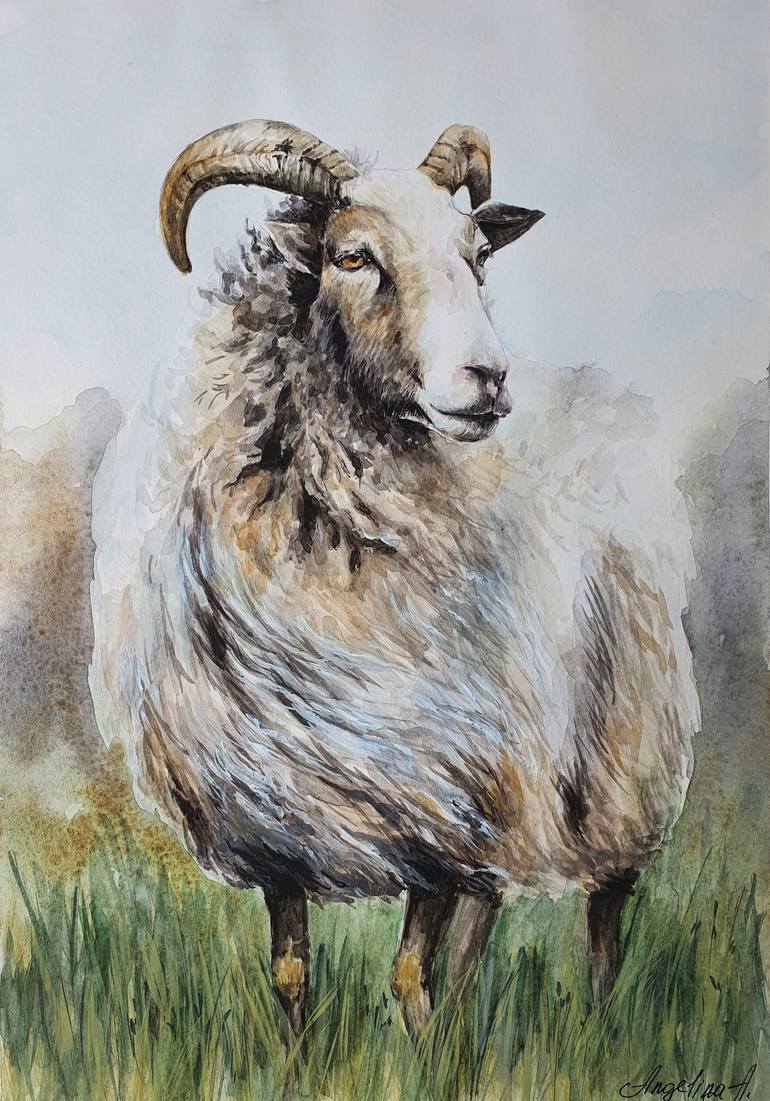 A sheep Painting by Angelina Aderikho | Saatchi Art