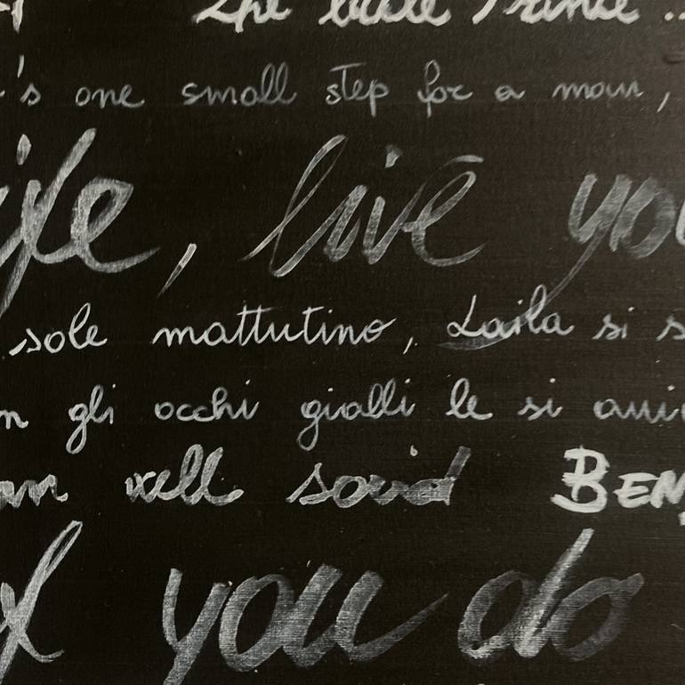 Original Black & White Language Painting by Elda Frangi