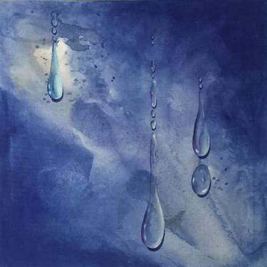 Blue Drops on Canvas thumb