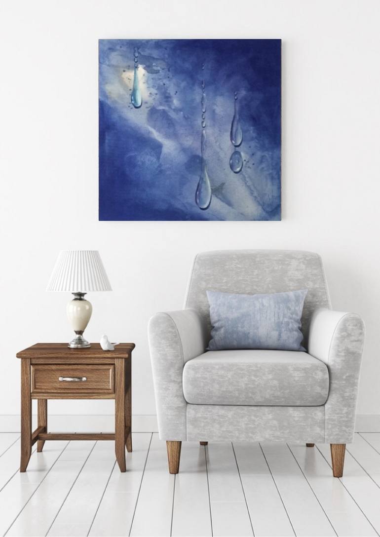 Original Abstract Water Painting by ELDA FRANGI