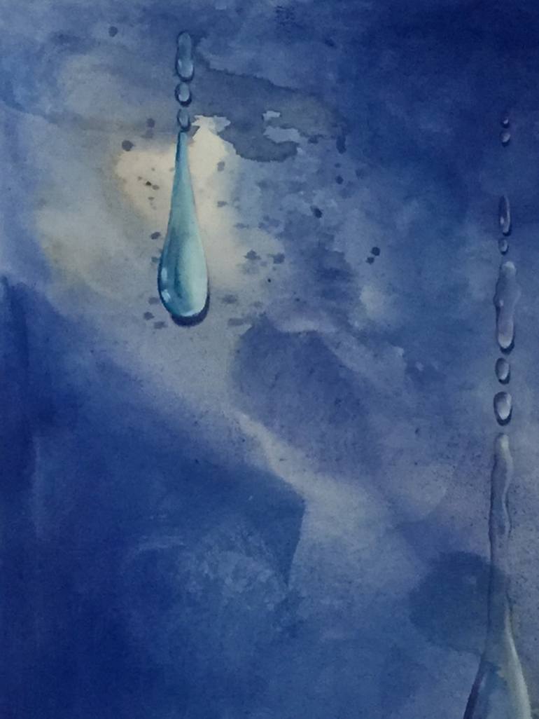 Original Abstract Water Painting by ELDA FRANGI