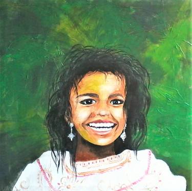 Smiling Young Girl on Canvas thumb