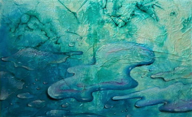 Original Abstract Expressionism Water Painting by ELDA FRANGI