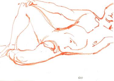 Print of Portraiture Nude Drawings by Nina Kolchina