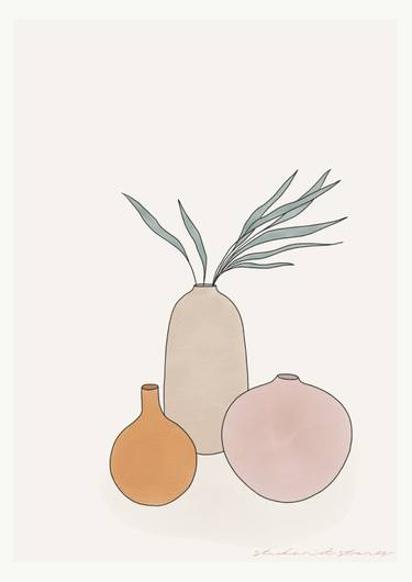 Original Minimalism Botanic Printmaking by Charlotte Lachaussee