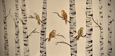 Birds in Aspen Trees thumb