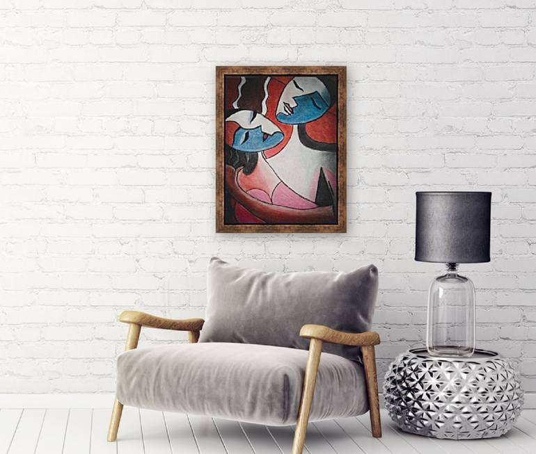 Original Cubism Abstract Drawing by Fariba A