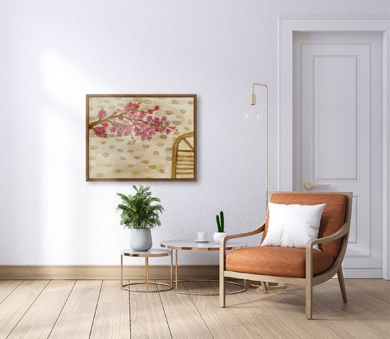 Original Abstract Expressionism Architecture Painting by Fariba A