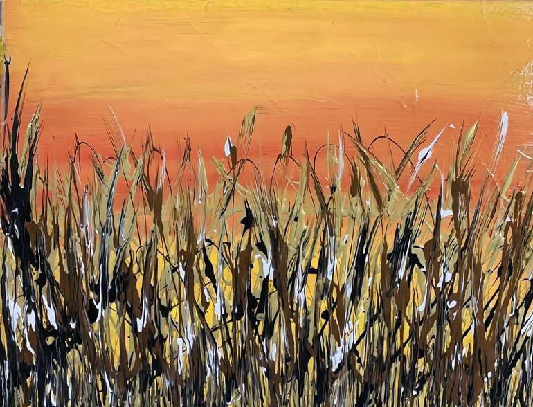 Autumn Field Painting by Fariba A | Saatchi Art