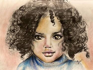 Original Portraiture Children Drawings by gerta bare