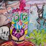 Back to my punk days at Art school. Life was just wild and fun. I was always pink and loved drawing skulls.
