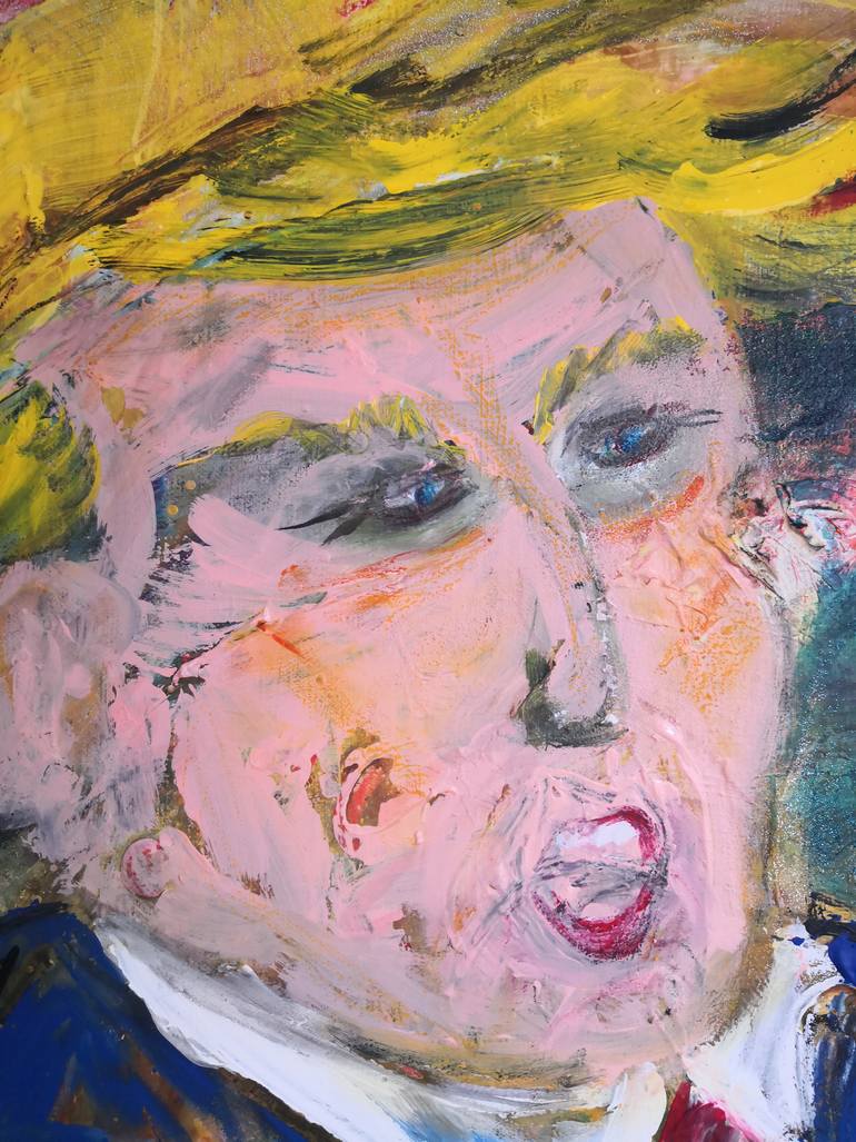 Original Abstract Expressionism Pop Culture/Celebrity Painting by Rio Charkrabarti Bitch Art