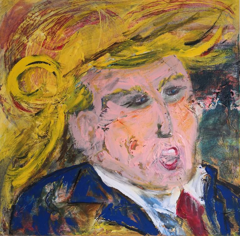 Original Abstract Expressionism Pop Culture/Celebrity Painting by Rio Charkrabarti Bitch Art