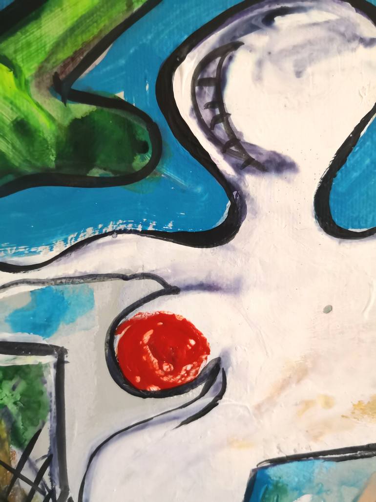 Original Abstract Sports Painting by Rio Charkrabarti Bitch Art