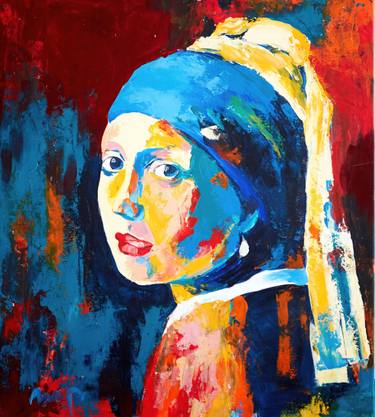 Original Abstract People Painting by Mara Marcu