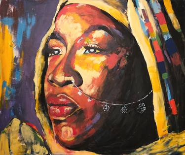 Original Abstract People Painting by Mara Marcu