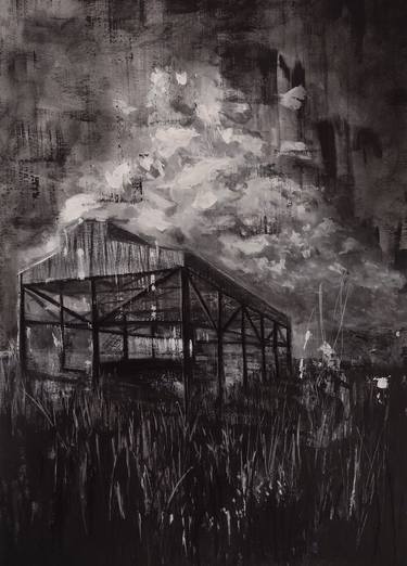 Original Expressionism Landscape Drawings by Mariano Piantoni