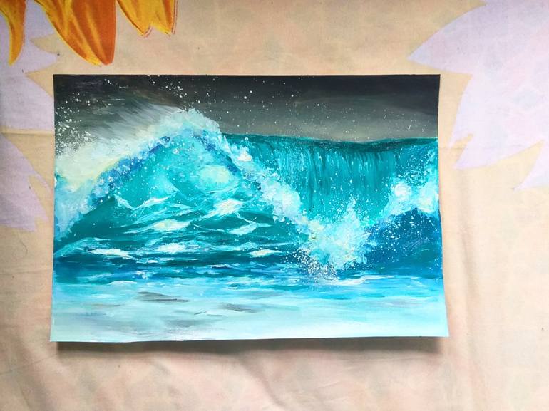 Original Expressionism Seascape Painting by Aparna Sunil