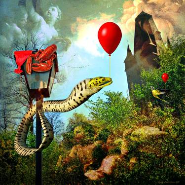 Eel with a red balloon - Limited Edition of 5 thumb