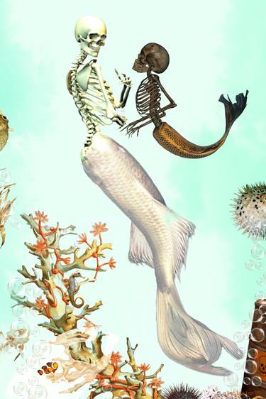 Print of Conceptual Fish Mixed Media by Wendy Fabels Kruse