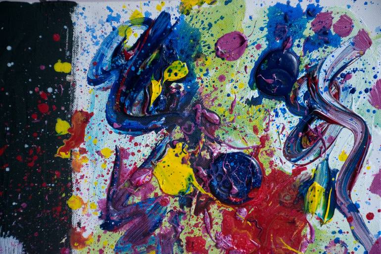 Original Abstract Expressionism Abstract Painting by M Mystery Artist
