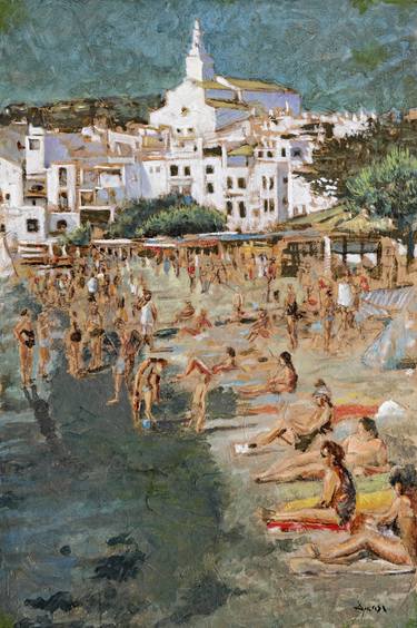 Print of Impressionism Beach Paintings by Joan Aparisi