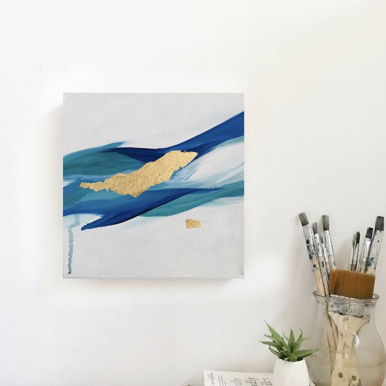 Original Abstract Expressionism Beach Painting by Marnie McKnight