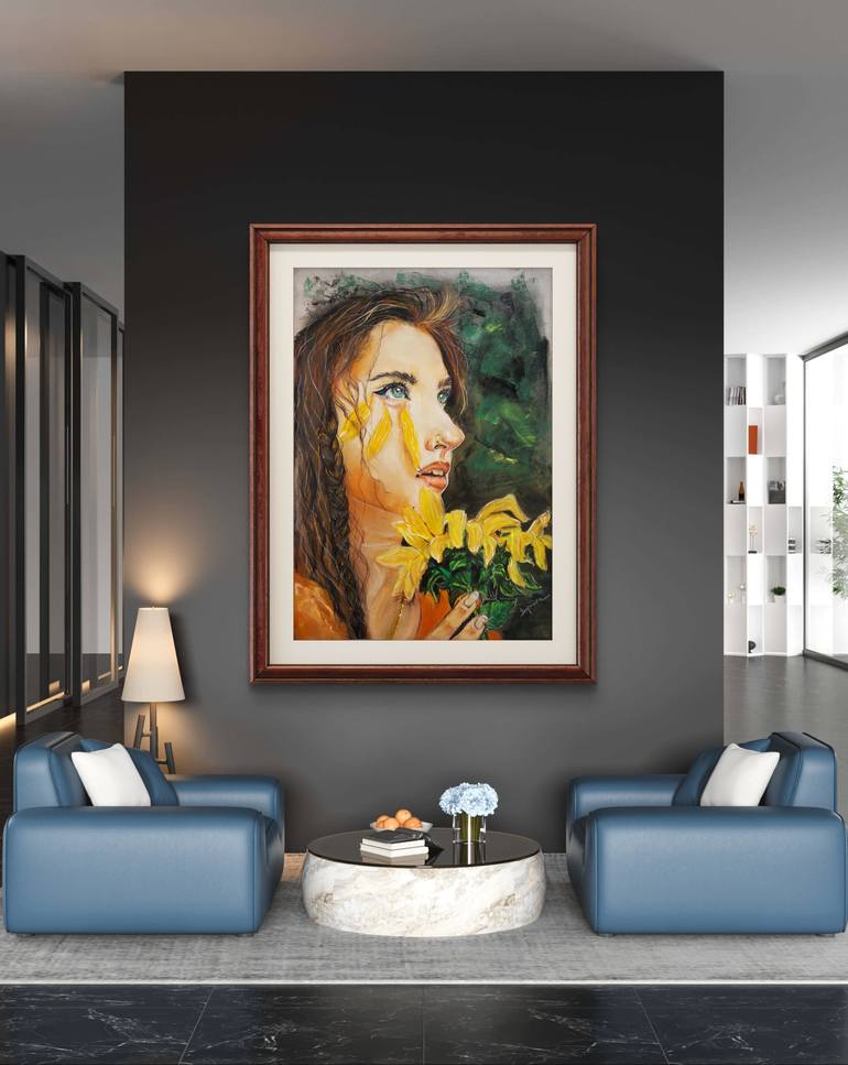 Original Abstract Expressionism Women Drawing by Suprava Swain