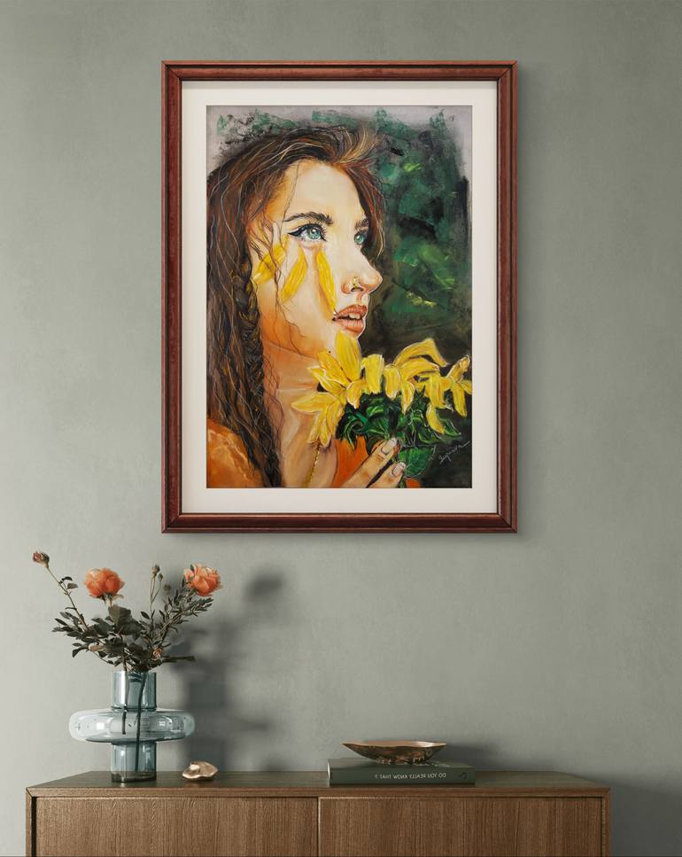 Original Abstract Expressionism Women Drawing by Suprava Swain