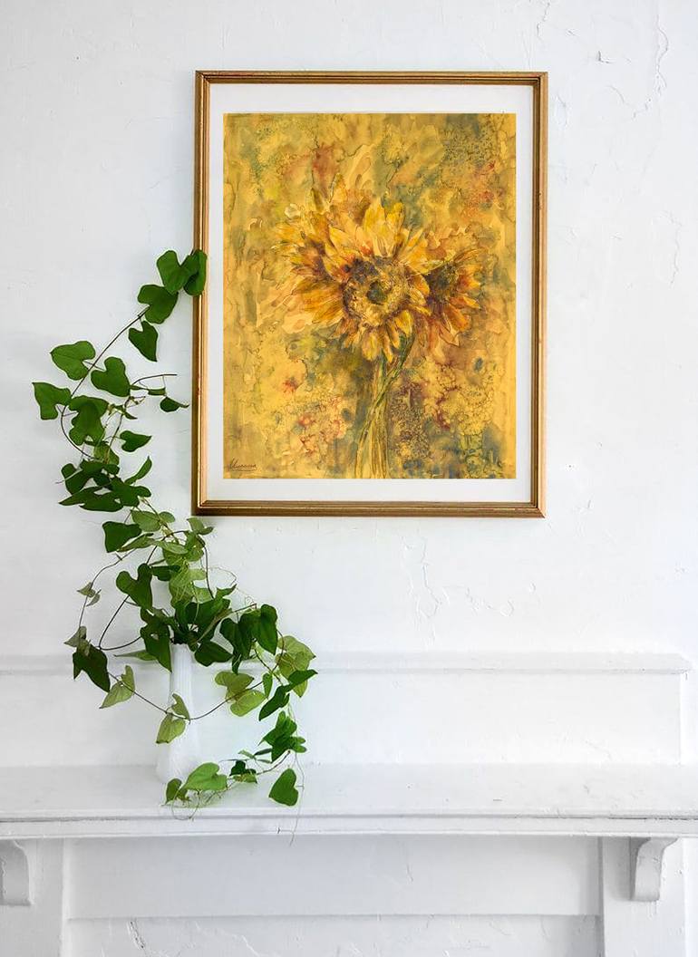 Original Art Deco Floral Painting by Tatsiana Ilyina