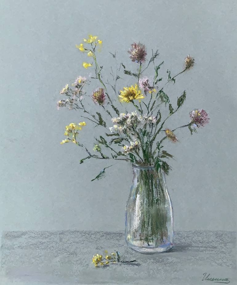 Original Abstract Expressionism Floral Drawing by Tatsiana Ilyina