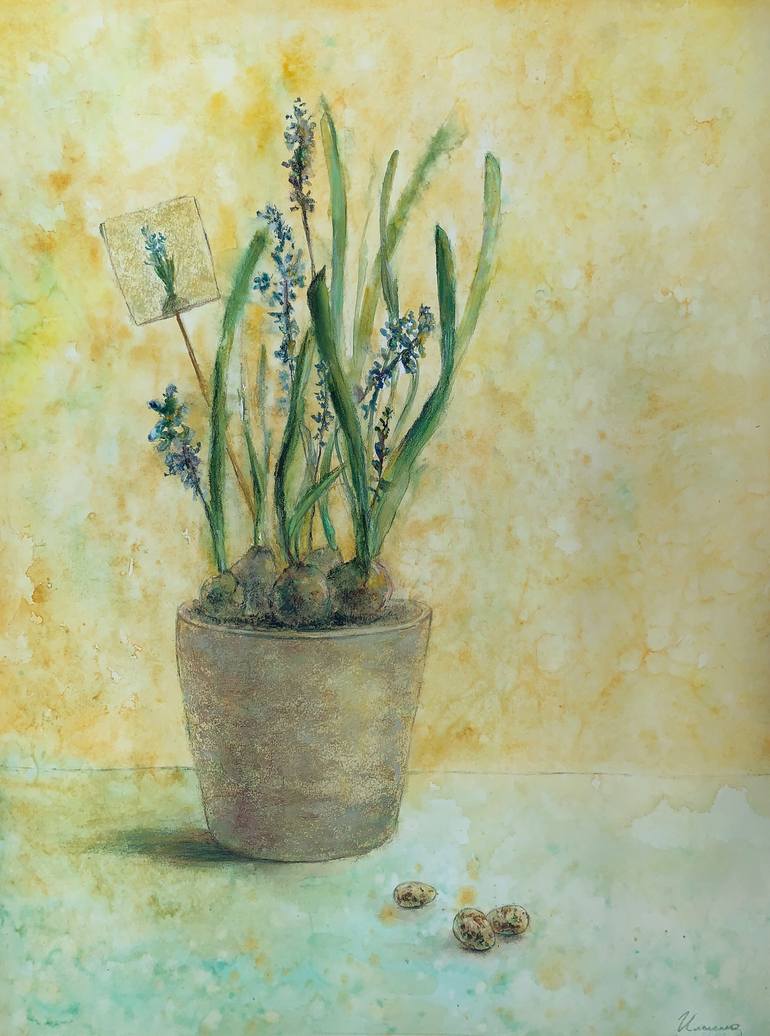Original Abstract Expressionism Floral Drawing by Tatsiana Ilyina