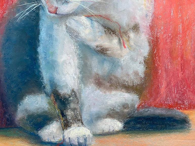 Original Expressionism Cats Drawing by Tatsiana Ilyina