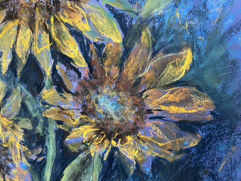 Original Art Deco Floral Mixed Media by Tatsiana Ilyina