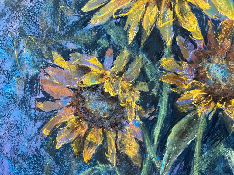 Original Art Deco Floral Mixed Media by Tatsiana Ilyina