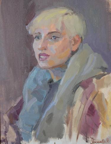Woman portrait painting. Antique portrait. Original oil painting. Female portrait. Vintage oil painting. Portrait Original thumb