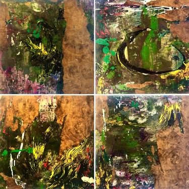 Original Abstract Expressionism Abstract Mixed Media by Steve Chivalry