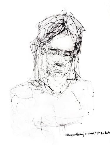 Original Figurative People Drawings by Steve Chivalry