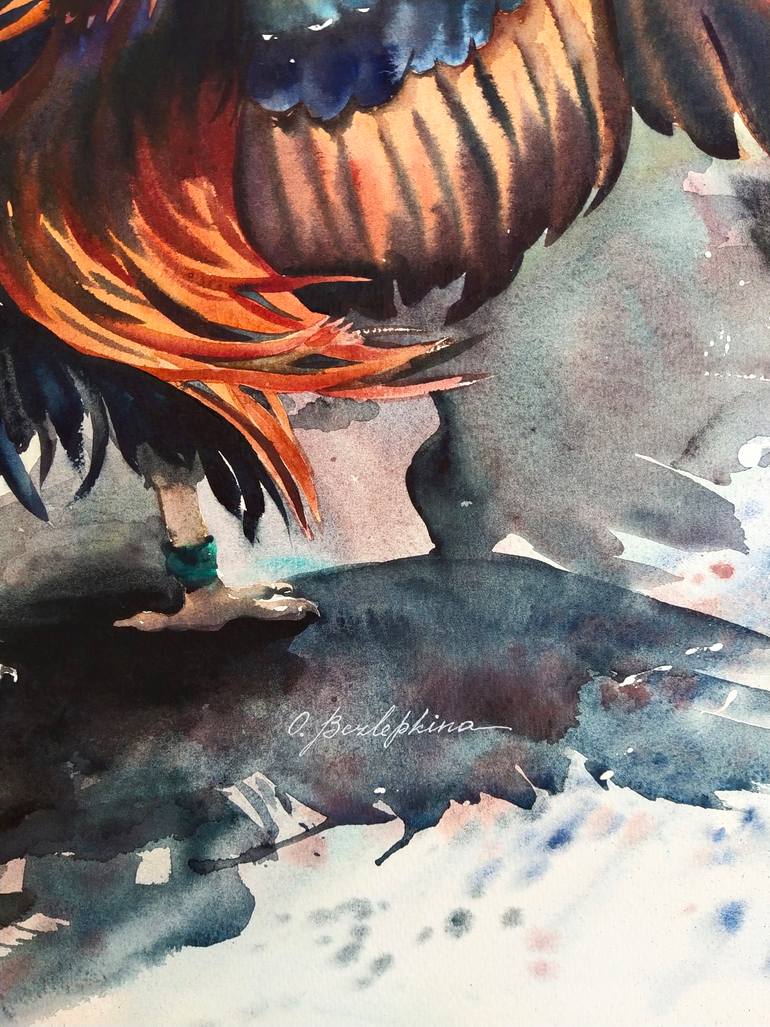 Original Impressionism Animal Painting by Olga Bezlepkina