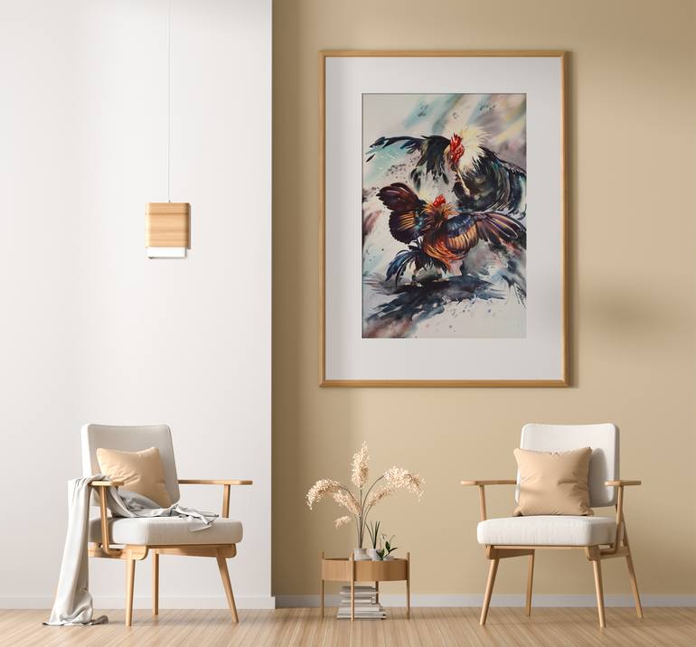 Original Impressionism Animal Painting by Olga Bezlepkina