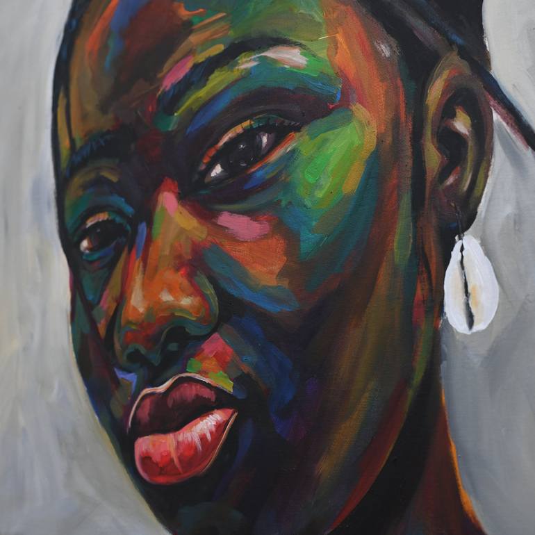 Original Contemporary Portrait Painting by Damola Ayegbayo